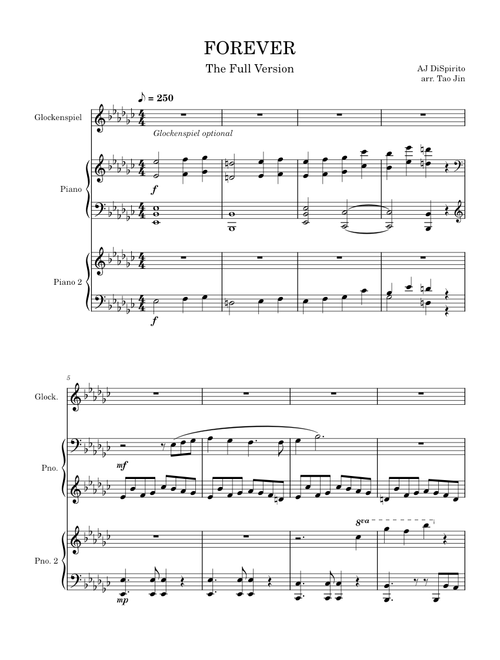 FOREVER: The Full Version by AJ DiSpirito (Piano Duet)