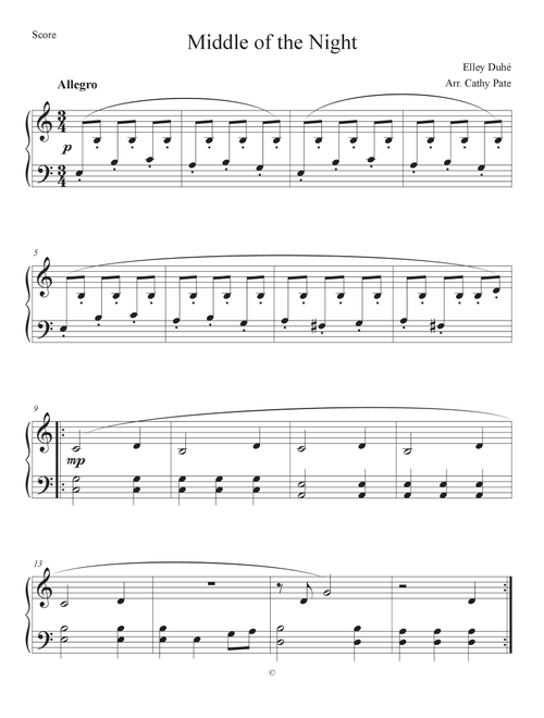 Middle Of The Night (Arr. Cathy Pate) - Elley Duhe (Easy Piano)
