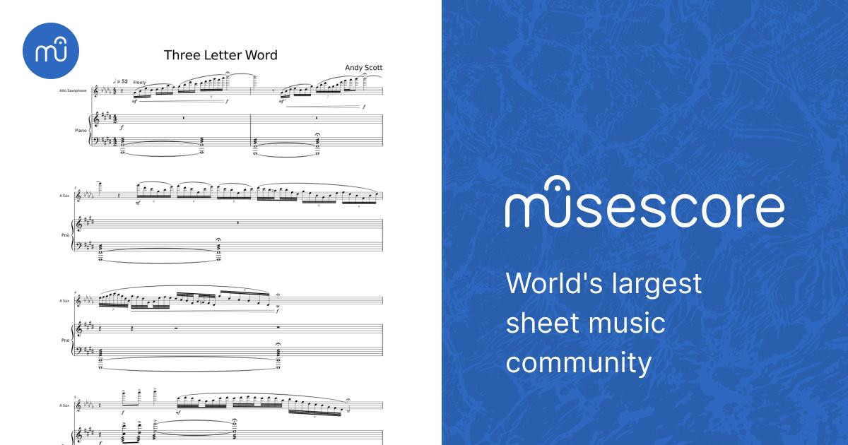 Three Letter Word Andy Scott Sheet music for Piano, Saxophone alto