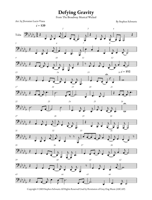 Defying Gravity (Arr. Jhonatan Lucio Viana) - Stephen Schwartz (Tuba Solo)