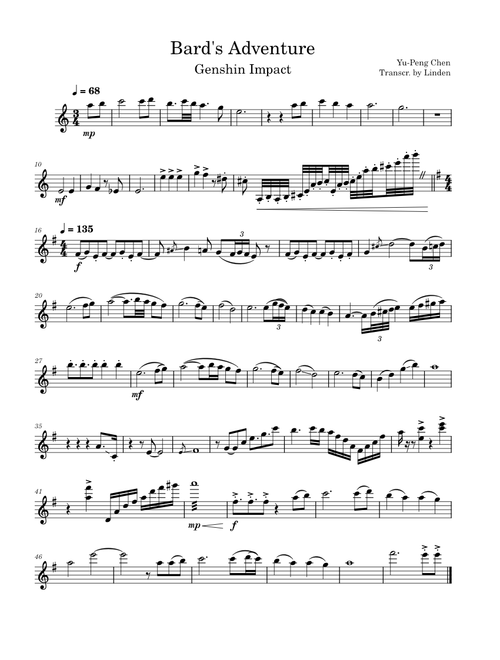 Genshin Impact - Bard's Adventure (Violin)