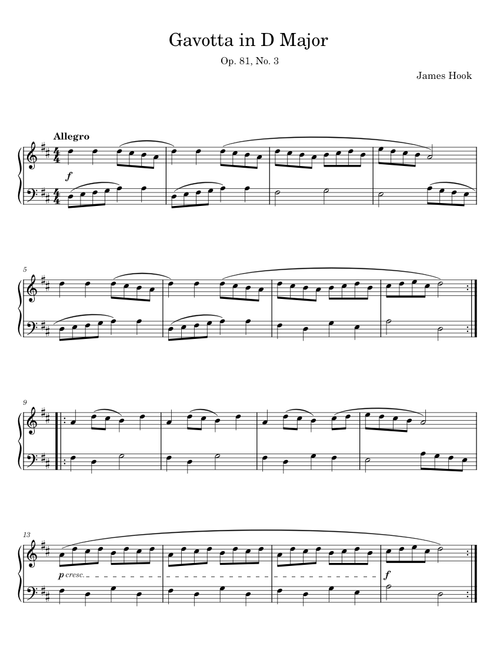 Gavotta in D Major, op. 81, no. 3 - James Hook