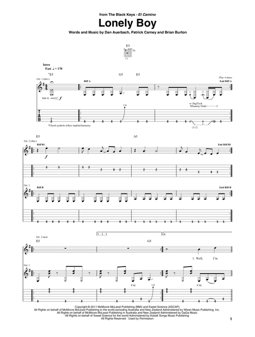Lonely Boy - The Black Keys (Guitar Tab)