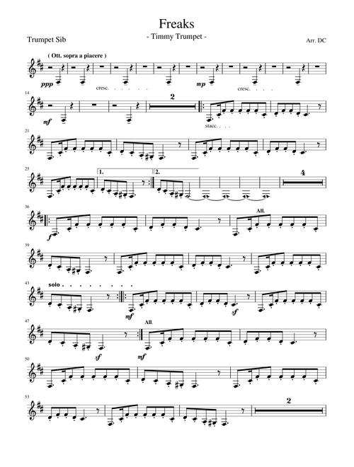 Freaks - Timmy Trumpet - (Trumpet Sib)