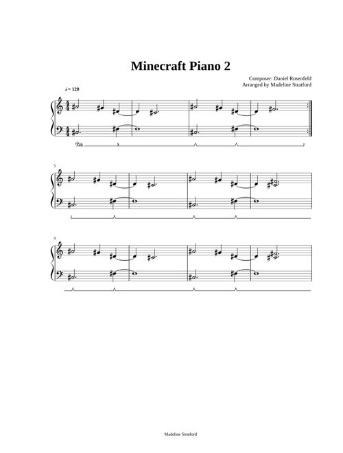 Minecraft Piano Theme 2 - Easy Solo