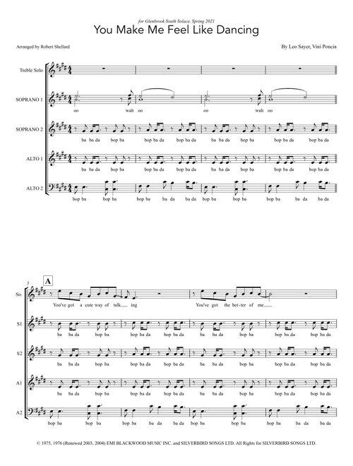 You Make Me Feel Like Dancing (Arr. Robert Shellard) - Leo Sayer (Choral, SSAA)