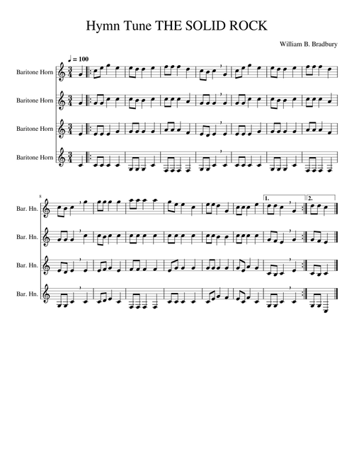 Hymn Tune THE SOLID ROCK – William B. Bradbury