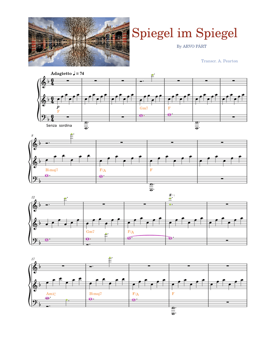 Spiegel im spiegel Arvo Pärt Sheet music for Piano (Solo)