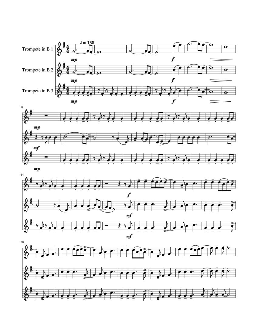 Viva La Vida - Coldplay Sheet Music For Trumpet In B-flat (Mixed Trio ...