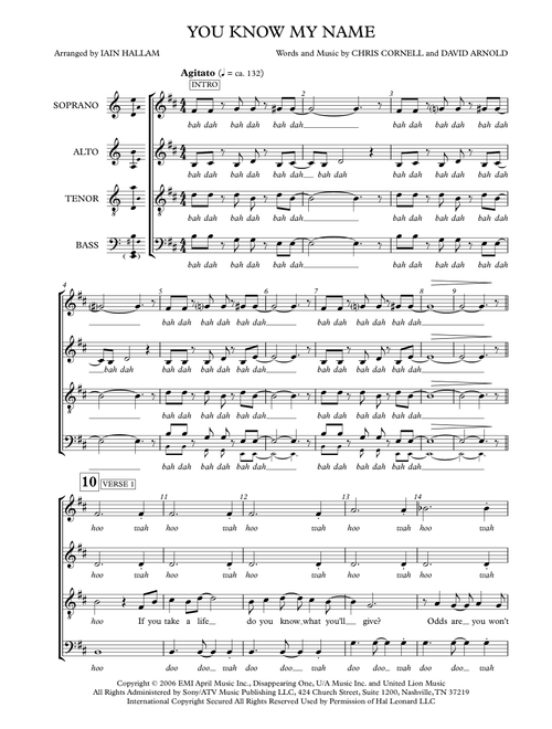 You Know My Name from CASINO ROYALE (Arr. Iain Hallam) - Chris Cornell (Choral, SATB)
