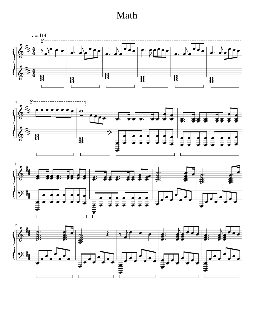 Piano Math Math Sheet Music for Piano (Solo) | MuseScore.com
