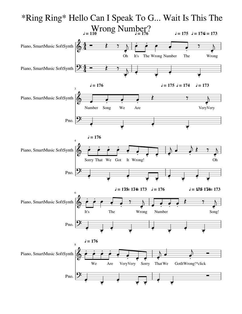 the-wrong-number-song-sheet-music-for-piano-piano-duo-musescore