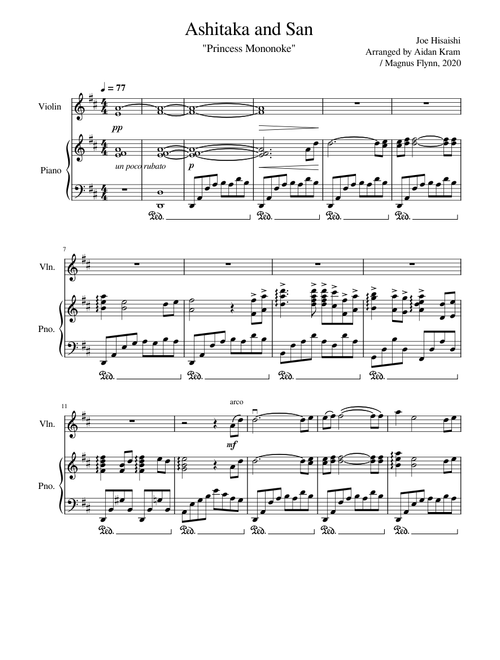 Ashitaka and San for violin and piano