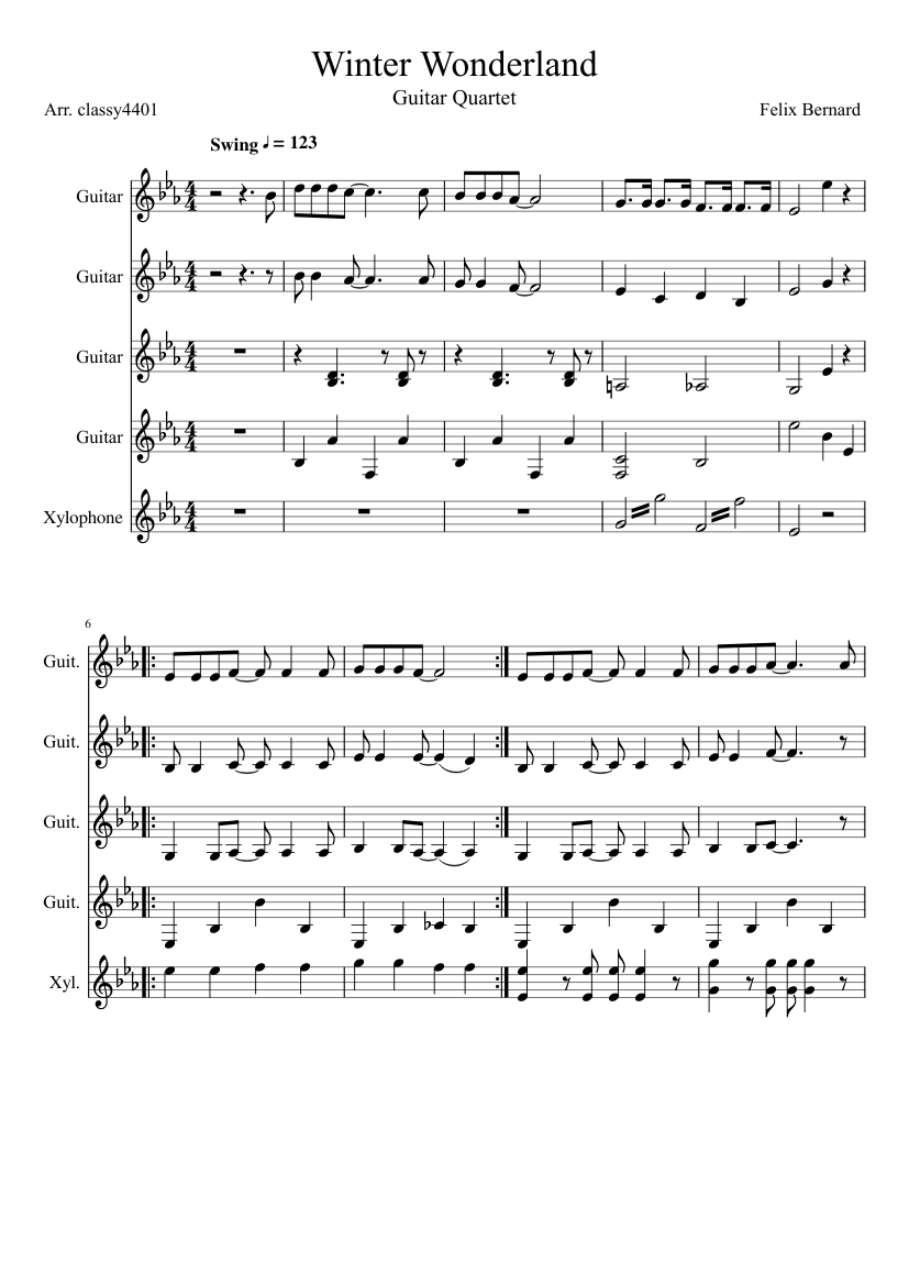 winter wonderland on guitar