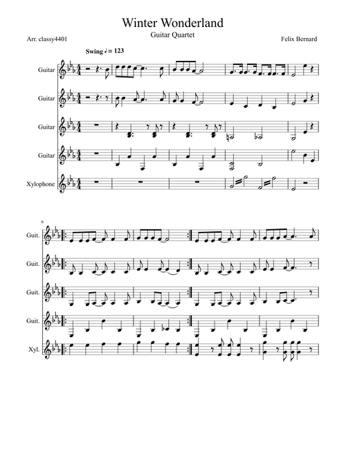Winter Wonderland (Guitar Quartet)