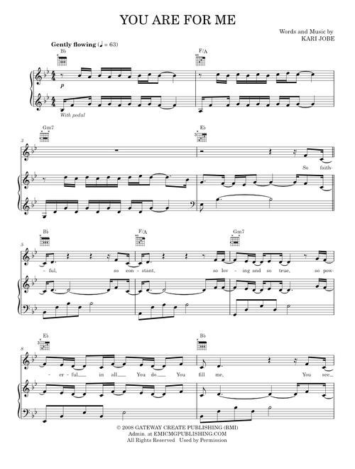 You are for me - Kari Jobe (Piano-Vocal-Guitar)