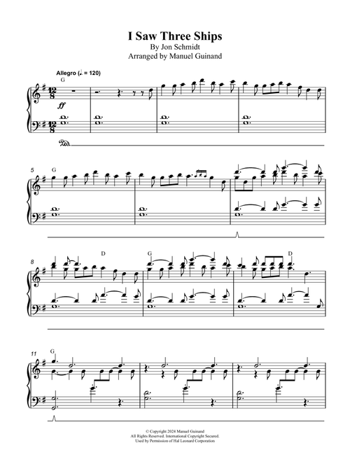 I Saw Three Ships (Arr. Manuel Guinand) - The Piano Guys (Piano Solo)