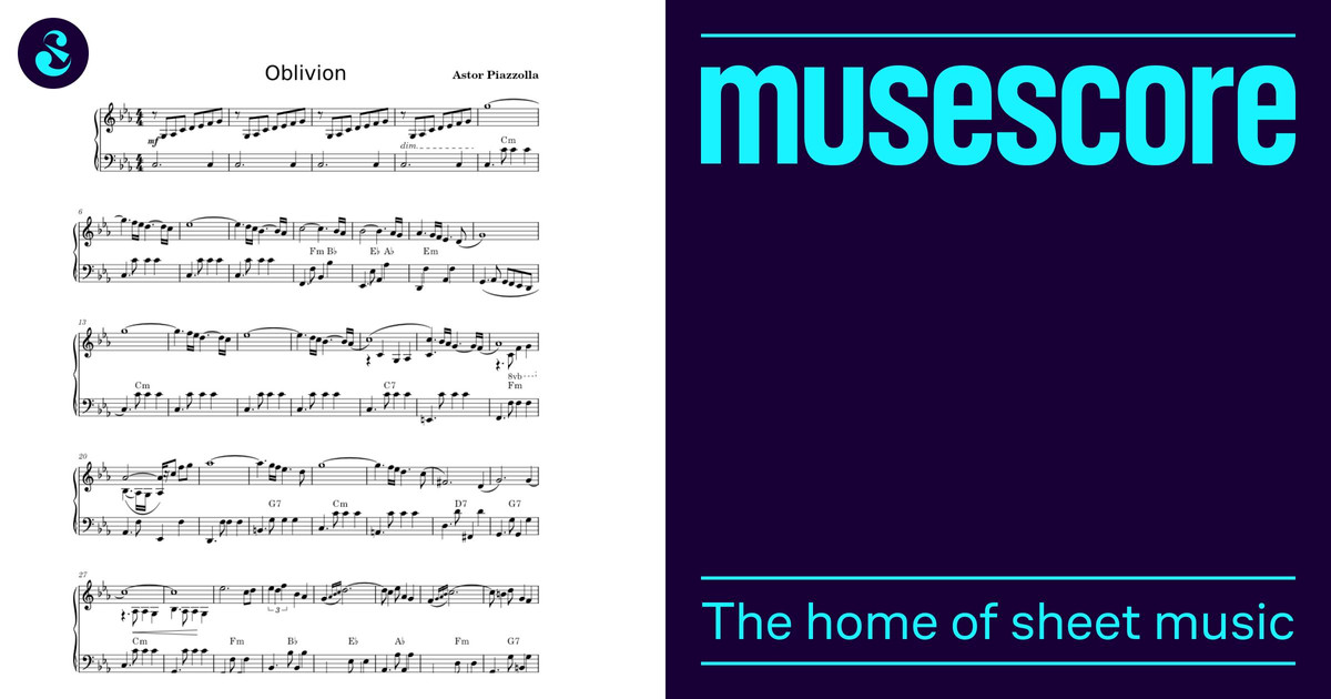 Oblivion Musescore Sheet Music with Chords for Accordion (Mixed