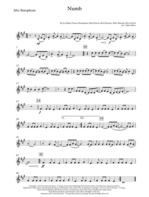 Numb (Arr. Fabio Britto) - Linkin Park (Alto Sax Solo)