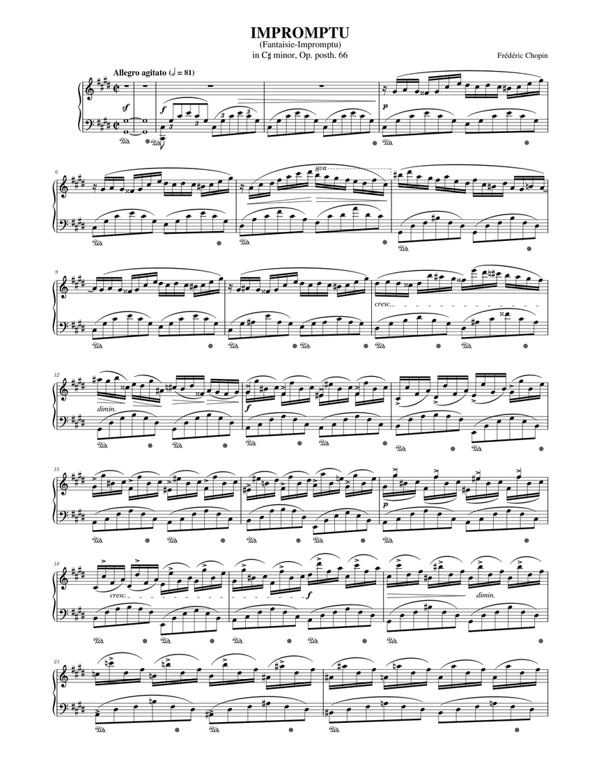 Frédéric Chopin: Fantaisie-impromptu in C-sharp minor, Op.66 Sheet