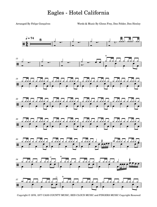 Hotel California (Arr. The Ninja) - Eagles (Drums)