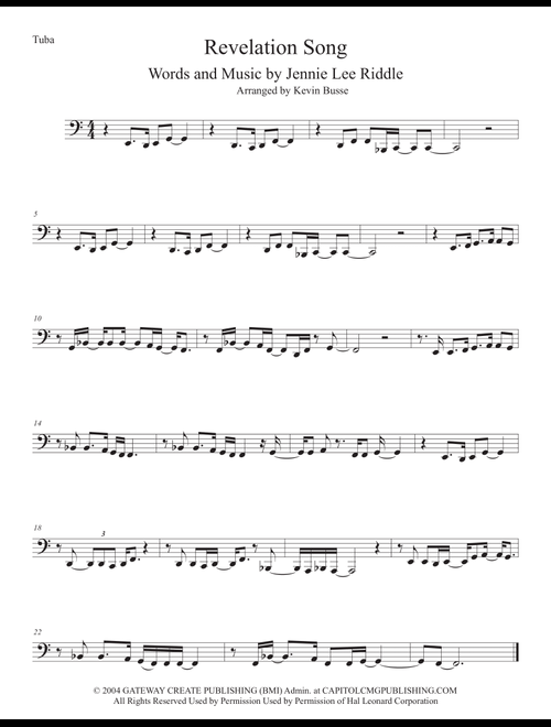Revelation Song (Arr. Kevin Busse) - Jennie Lee Riddle (Tuba Solo)