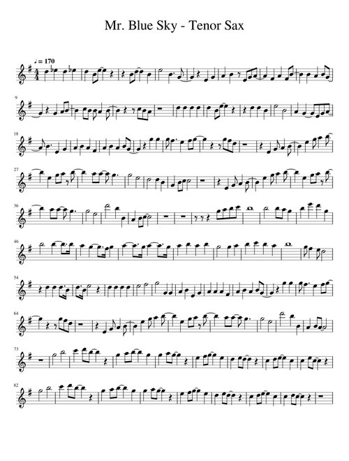 Mr Blue Sky Tenor Sax