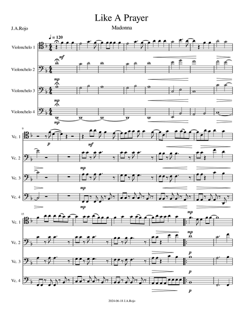 Like A Prayer (Arr. J.A.Rojo) - Madonna (String Quartet)
