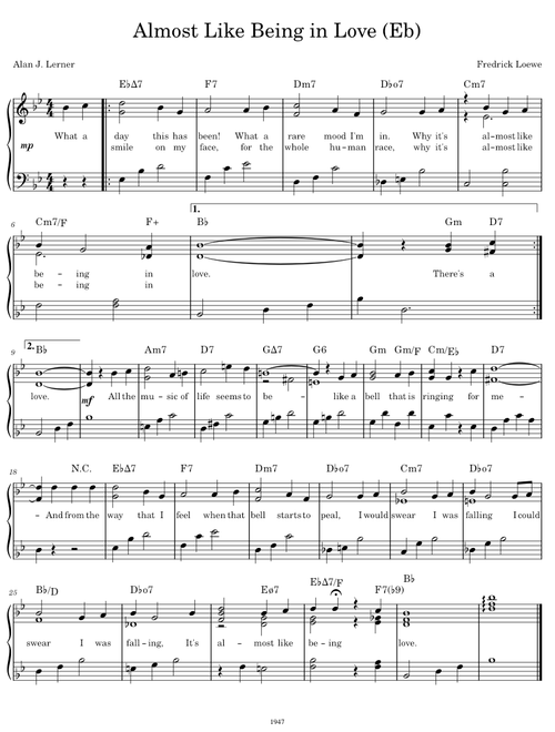 Almost Like Being in Love – Frederick Loewe