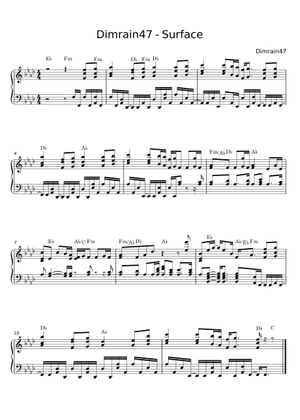 Surface - Dimrain47 Sheet Music for Piano (Solo) | MuseScore.com