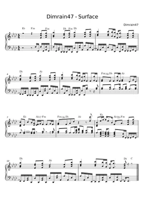 Dimrain Surface Surface - Dimrain47 Sheet Music for Piano (Solo) | MuseScore.com