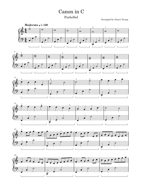 Canon in C - Piano Easy Version