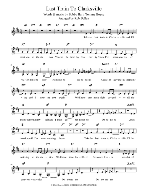 Last Train To Clarksville (Arr. Rob Bullen) - The Monkees (Instrumental Duet)