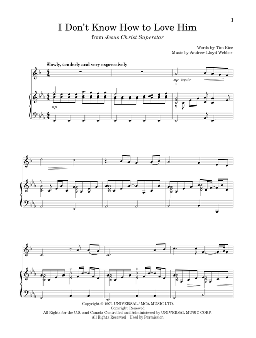 I Don't Know How To Love Him (from Jesus Christ Superstar) - Helen Reddy (Trumpet and Piano)