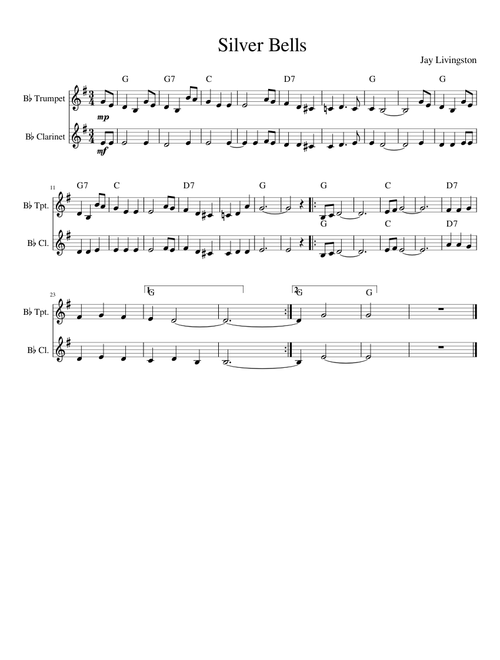 Silver Bells Duet-for 2nd year B flat