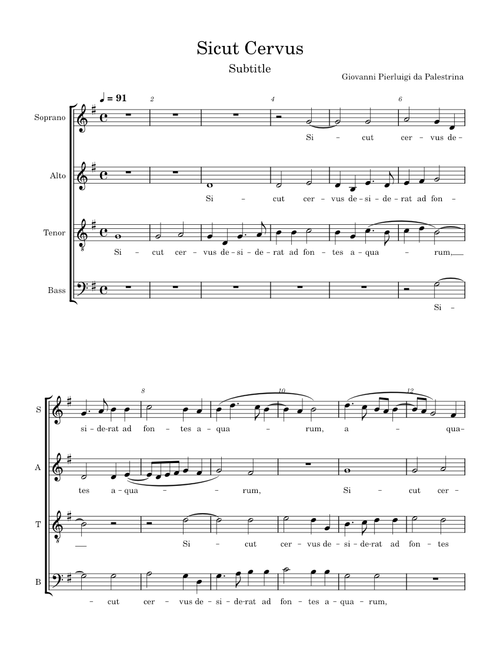 Sicut cervus – Giovanni Pierluigi da Palestrina Sicut Cervus