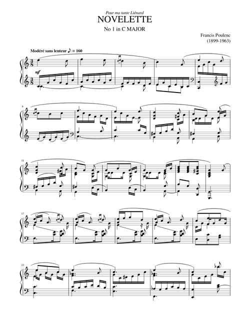 Poulenc - Novelette No.1 in C Major