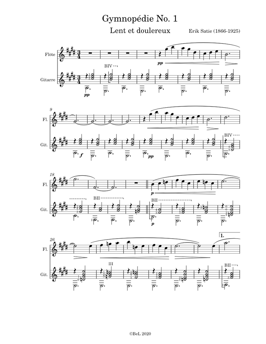 Erik satie guitar on sale