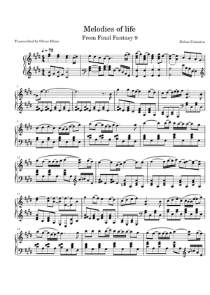 Final Fantasy IX - Melodies of Life Sheet Music for Piano (Solo