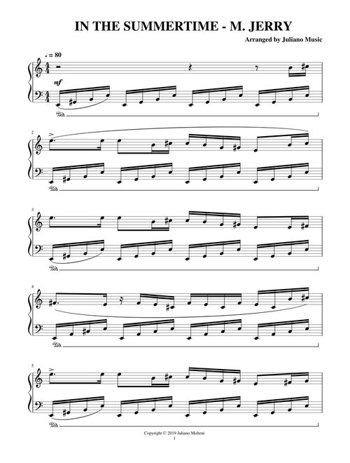 IN THE SUMMERTIME (EASY PIANO) - M. JERRY