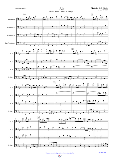 Air (Water Music) (Arr. Josef STASTNY) - George Frideric Handel (Small Ensemble)