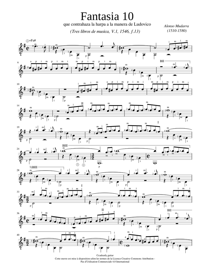 Mudarra Fantasia 10 Sheet music for Guitar (Solo)