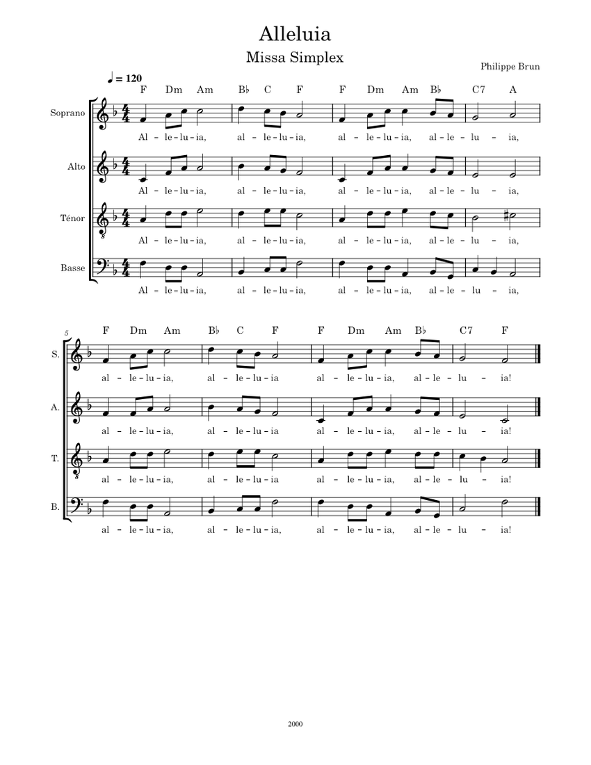 Missa Simplex Alleluia II - Missa Simplex à l'usage des paroisses Sheet music for ...