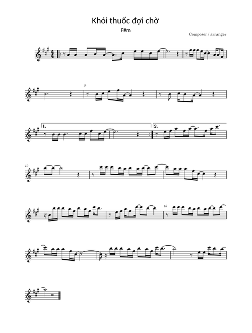 Khói thuốc đợi chờ (Alto saxophone)