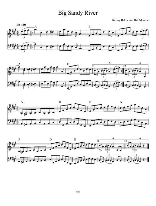 Big Sandy River - Bill Monroe, Kenny Baker (Fiddle Tune)