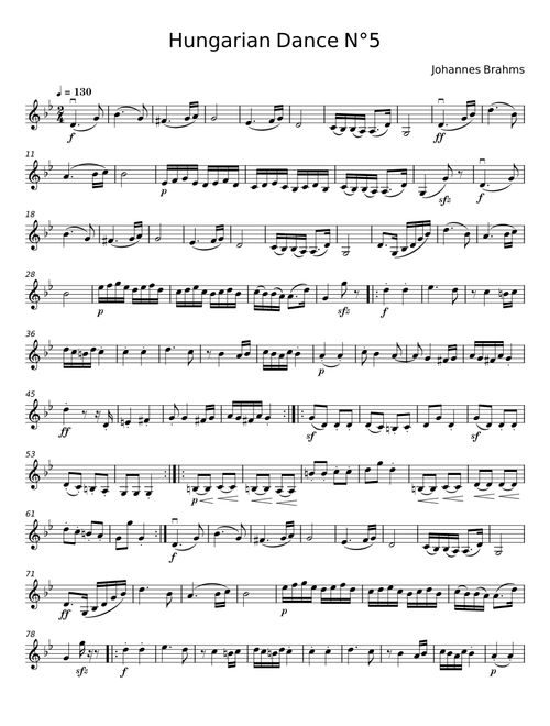 Hungarian Dance n°5 in F# minor for 4 hands - Johannes Brahms