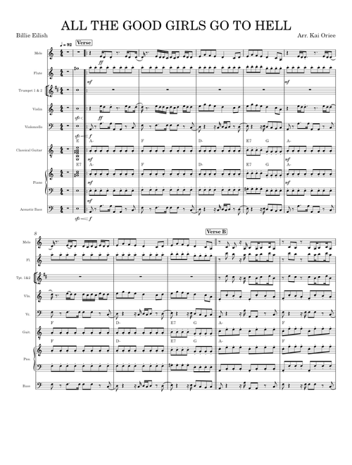 All the good girls go to hell - Orquestra reduïda – Billie Eilish