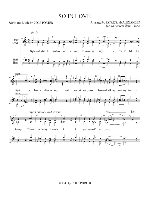 So In Love (Arr. Patrick McAlexander) - Rob Schneiderman (Choral, SSAA)
