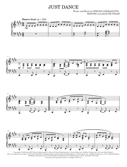 Just dance - Lady Gaga (Piano Solo)