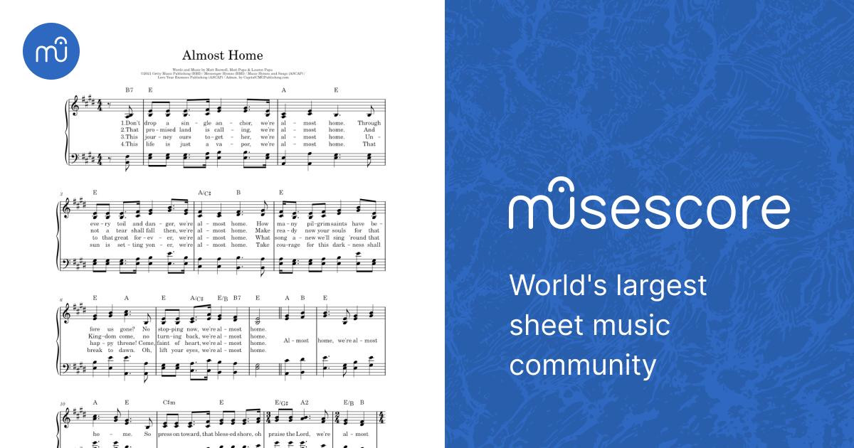 Almost Home Matt Boswell Almost Home Sheet music for Piano (Church Choir) Easy